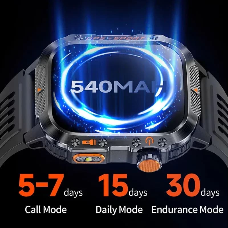 2026 جديد العسكرية لتحديد المواقع Smartwatch مصباح يدوي اتصال لاسلكي ساعات