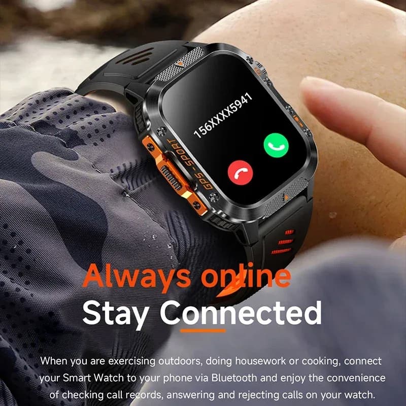 2026 جديد العسكرية لتحديد المواقع Smartwatch مصباح يدوي اتصال لاسلكي ساعات