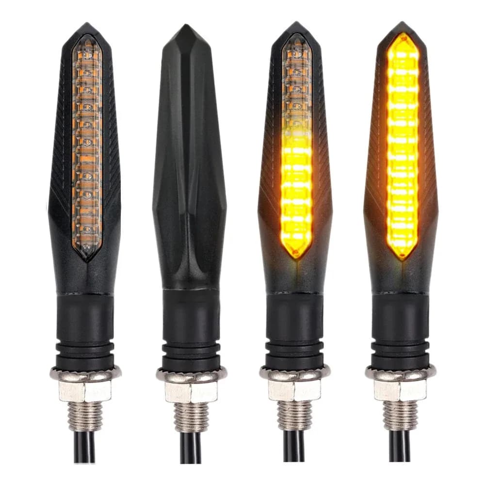 قطعتان من أضواء إشارة الانعطاف LED للدراجات النارية بجهد 12 فولت، 12 مصباح LED