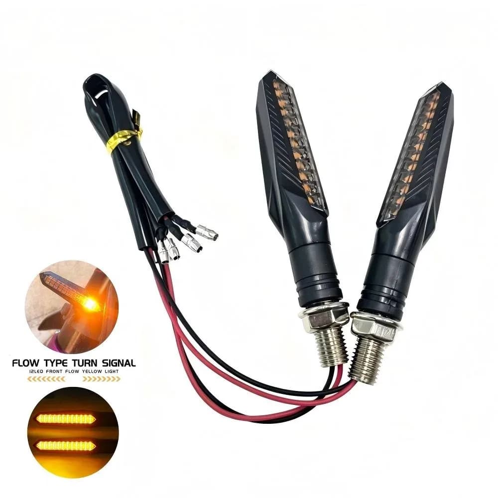 قطعتان من أضواء إشارة الانعطاف LED للدراجات النارية بجهد 12 فولت، 12 مصباح LED