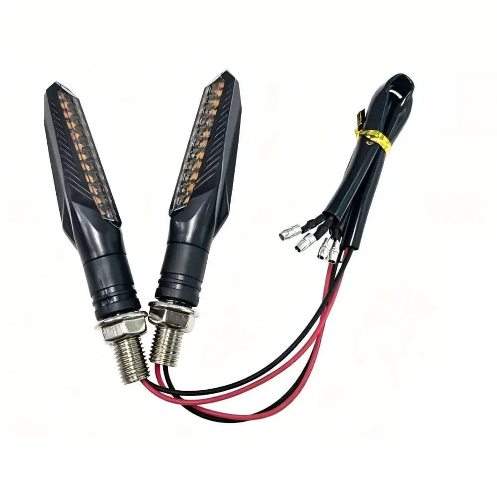 قطعتان من أضواء إشارة الانعطاف LED للدراجات النارية بجهد 12 فولت، 12 مصباح LED