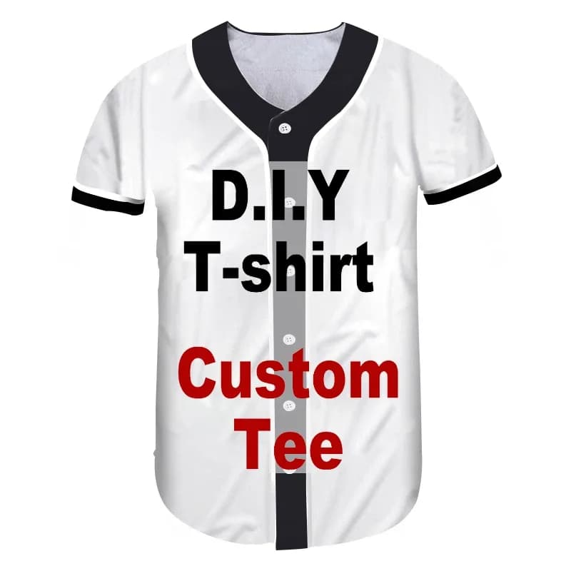 3D Printed Custom Design T-Shirts Summer Short Sleeve O-neck Shirt Hoodie Baseball