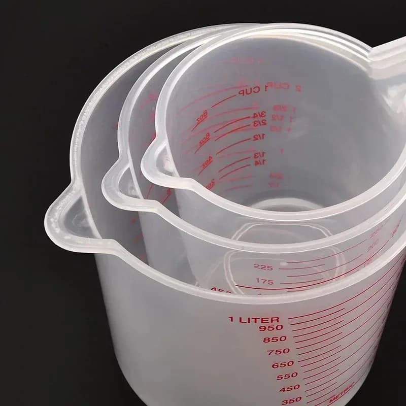 3 قطعة أكواب قياس سائل الخبز PVC مقياس كوب البلاستيك قياس حجم كوب أدوات المطبخ