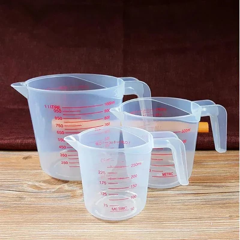 3 قطعة أكواب قياس سائل الخبز PVC مقياس كوب البلاستيك قياس حجم كوب أدوات المطبخ