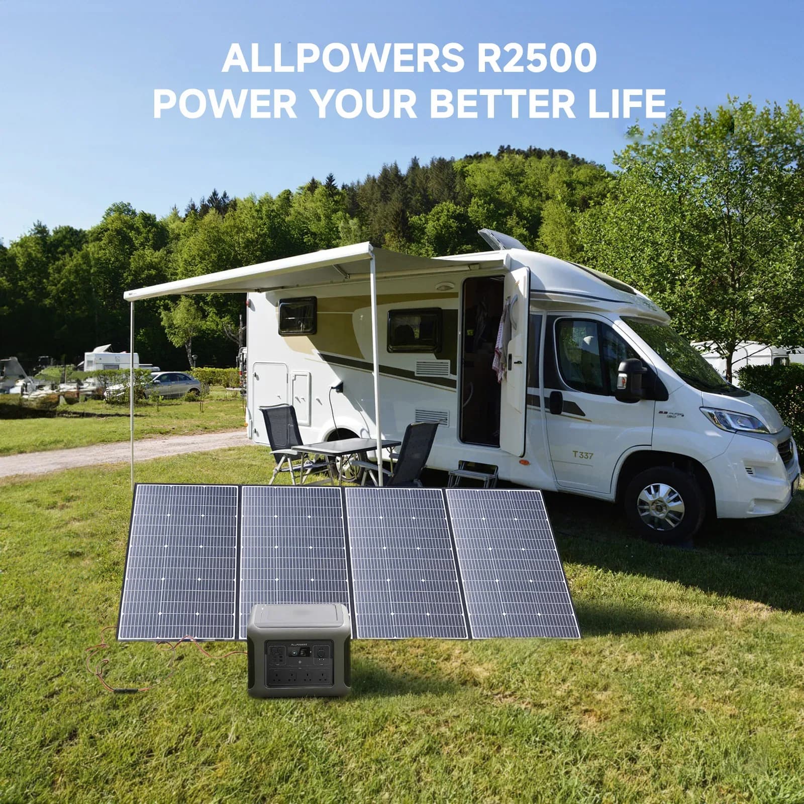 محطة طاقة محمولة ALLPOWERS R2500v2 بقدرة 2500 واط وسعة 1920 واط/ساعة، مولد طاقة