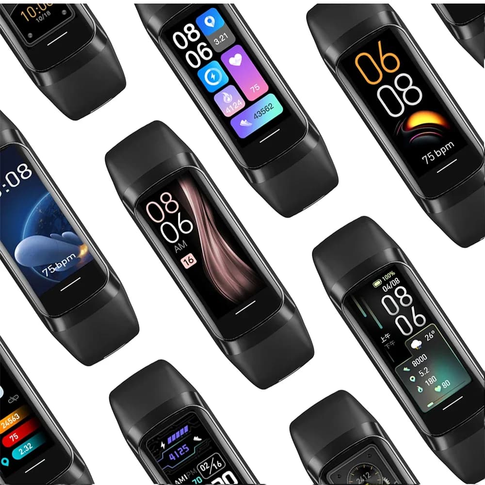 ساعة ذكية AMOLED لمراقبة درجة حرارة الجسم، ساعة لياقة بدنية رياضية مقاومة للماء
