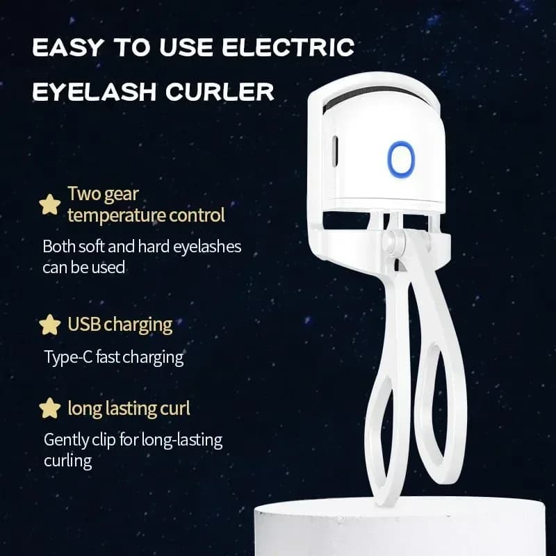 مكواة رموش كهربائية قابلة للشحن عبر USB، تمنح تجعيدًا طويل الأمد للحصول على