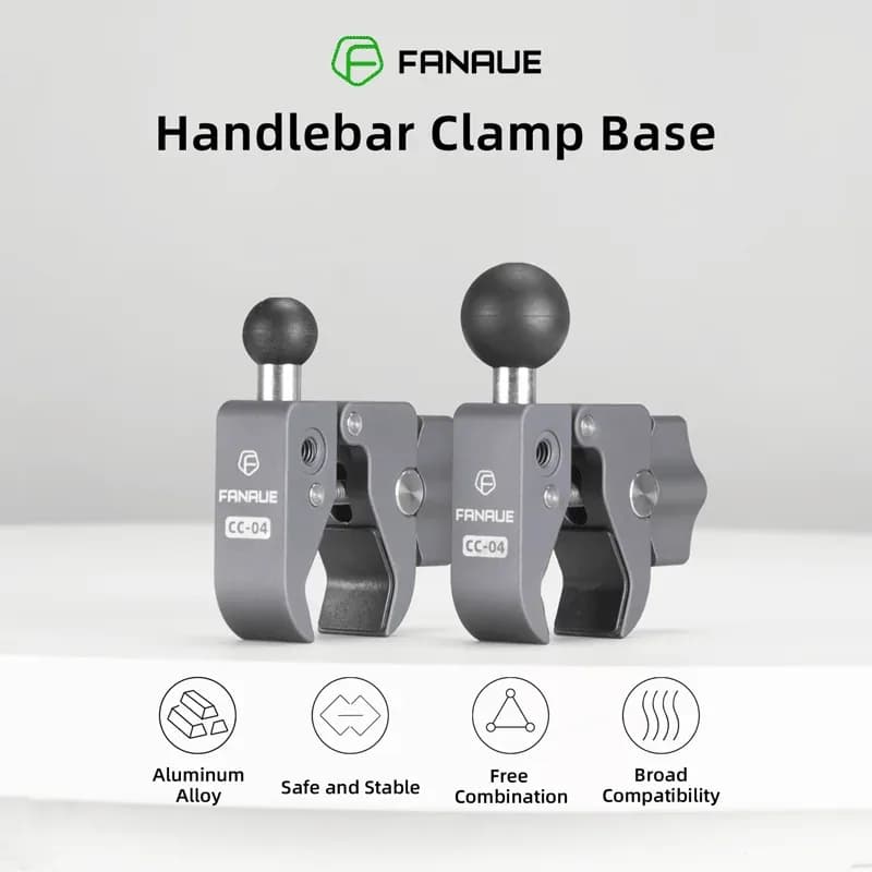 FANAUE الألومنيوم 1 بوصة الكرة المقود المشبك قاعدة تثبيت ل مزدوجة المقبس الذراع