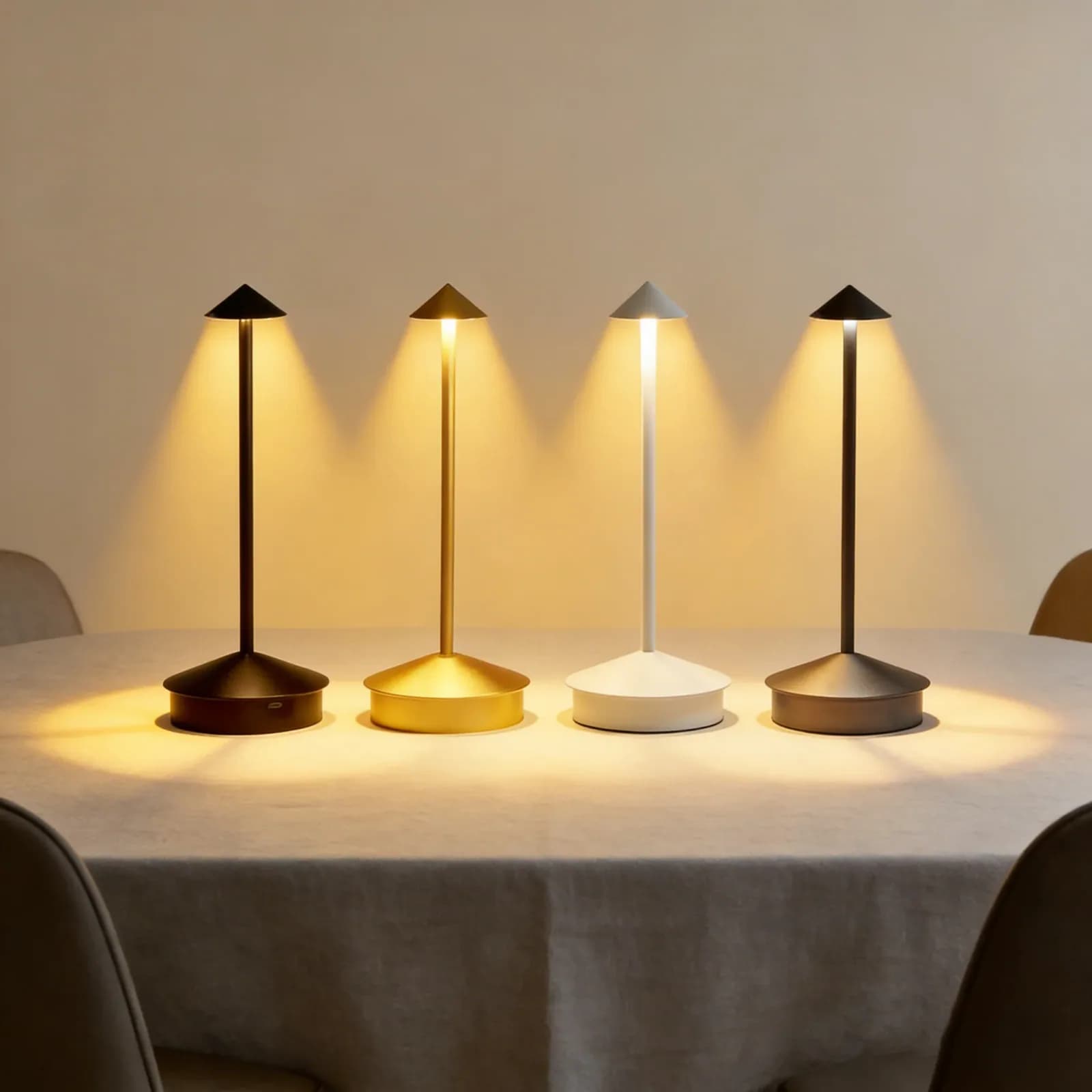 مصباح طاولة قابل لإعادة الشحن من HPH، مصباح LED إبداعي بتصميم عتيق، مصباح طاولة