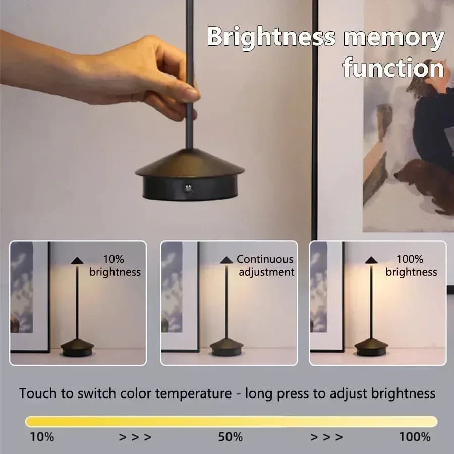مصباح طاولة قابل لإعادة الشحن من HPH، مصباح LED إبداعي بتصميم عتيق، مصباح طاولة