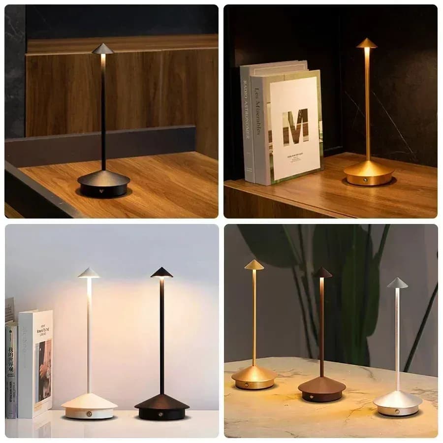 مصباح طاولة قابل لإعادة الشحن من HPH، مصباح LED إبداعي بتصميم عتيق، مصباح طاولة
