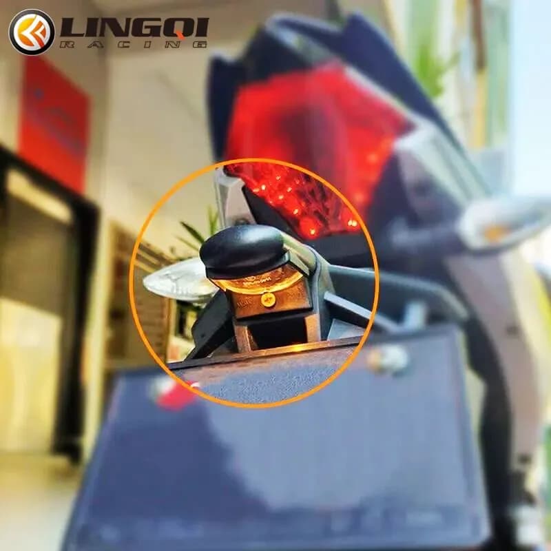 LINGQI دراجة نارية رقم الترخيص لوحة ضوء LED الخلفية الذيل مصباح 12 فولت مقاوم