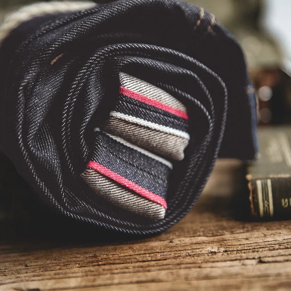 Maden Retro 11.6oz Selvedge جينز من قماش الدنيم الخام مدبب عادي مناسب جينز قطني