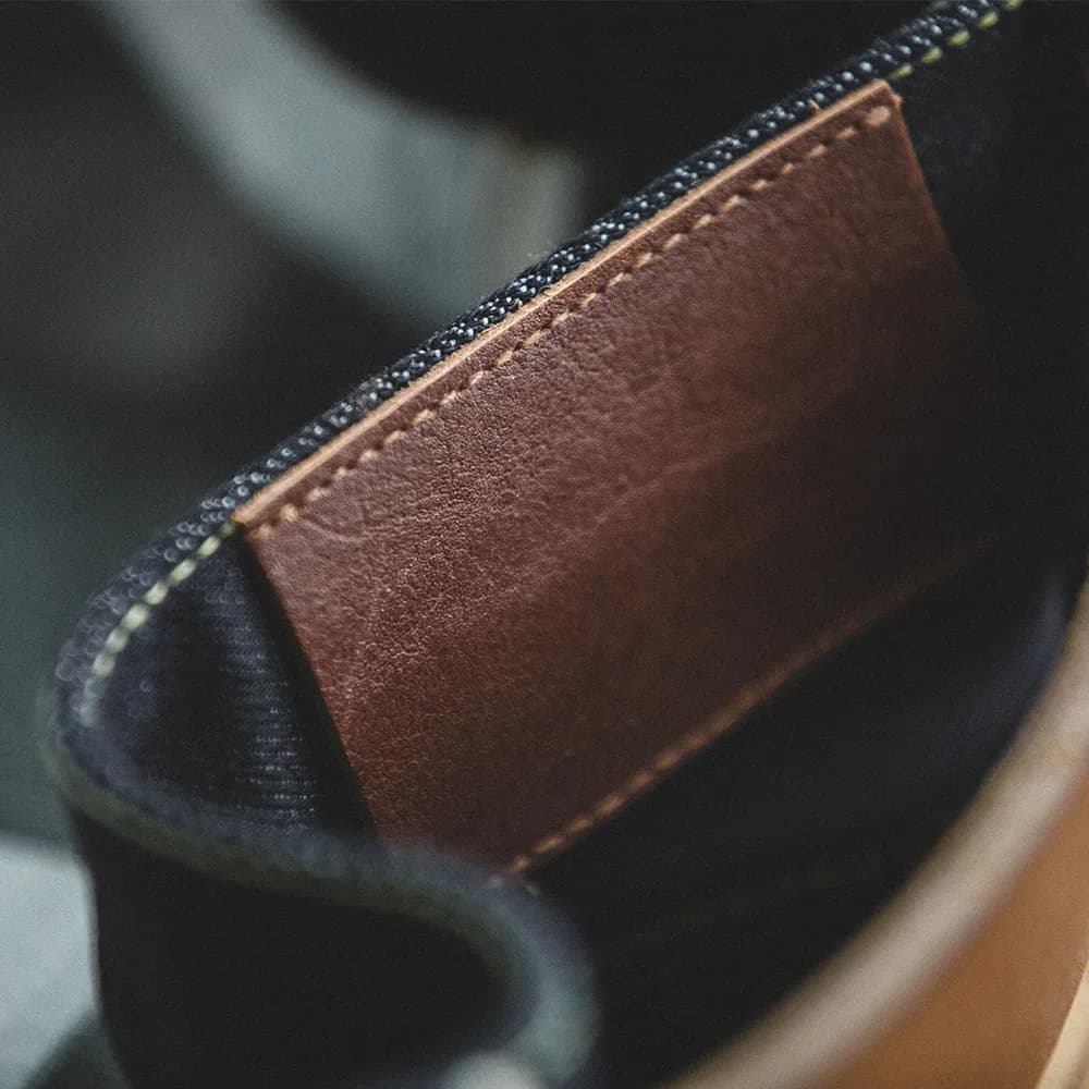 جينز Maden Retro 14.5oz Selvedge Raw Denim للرجال مع سحاب YKK مطرز بالطيران