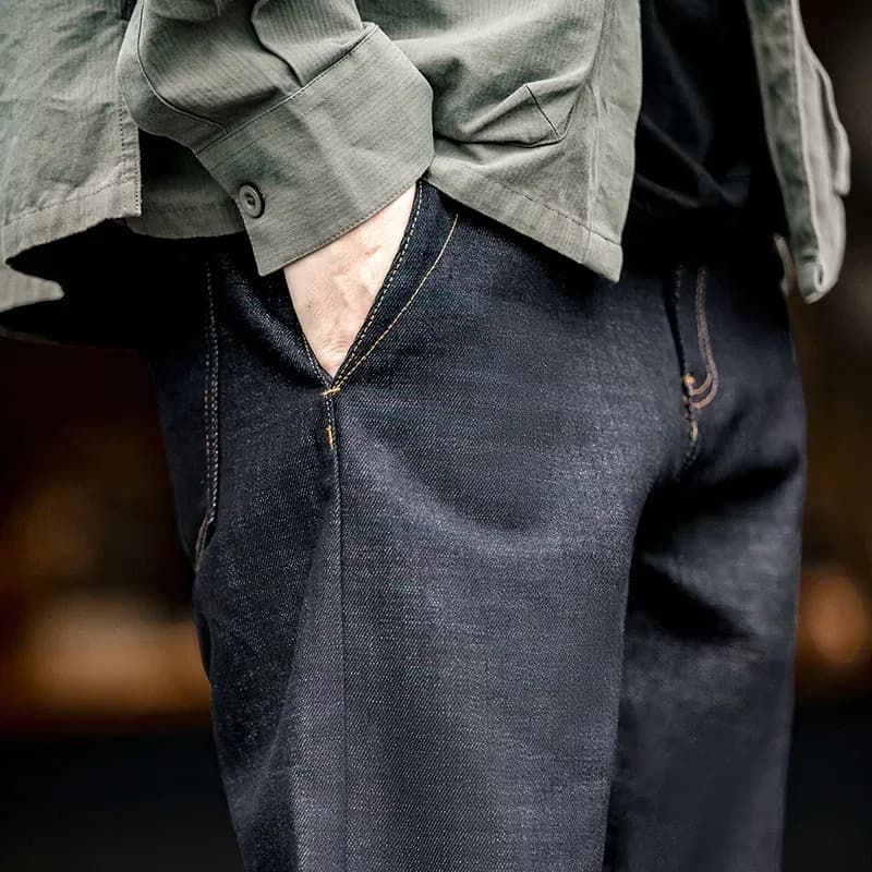 Maden Vintage 13.5OZ Selvedge جينز خام من قماش الدنيم سروال دينم مستقيم للرجال