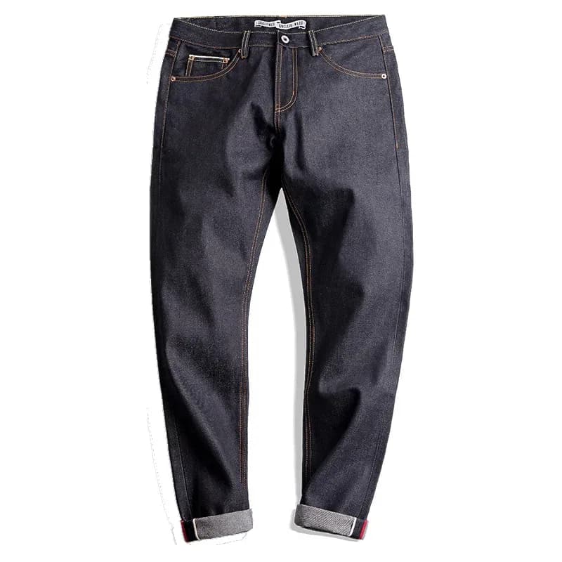 جينز Maden Vintage 14.5oz Selvedge من قماش الدنيم الخام مع سحاب YKK مطرز