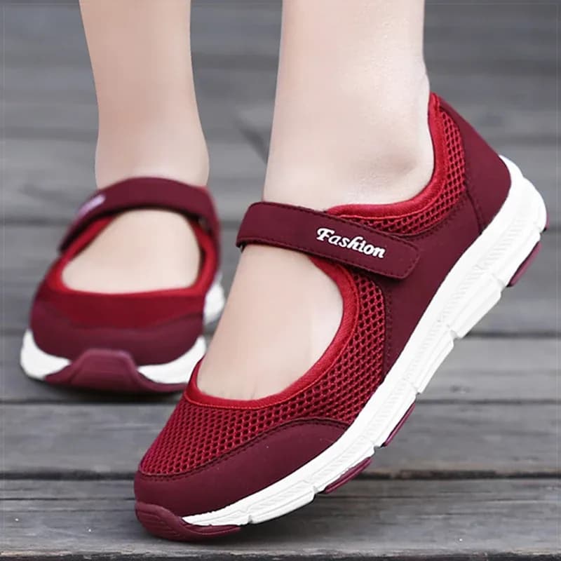 أحذية نسائية خفيفة الوزن أحذية فلكنيز للنساء باللون الأبيض Zapatillas De Mujer