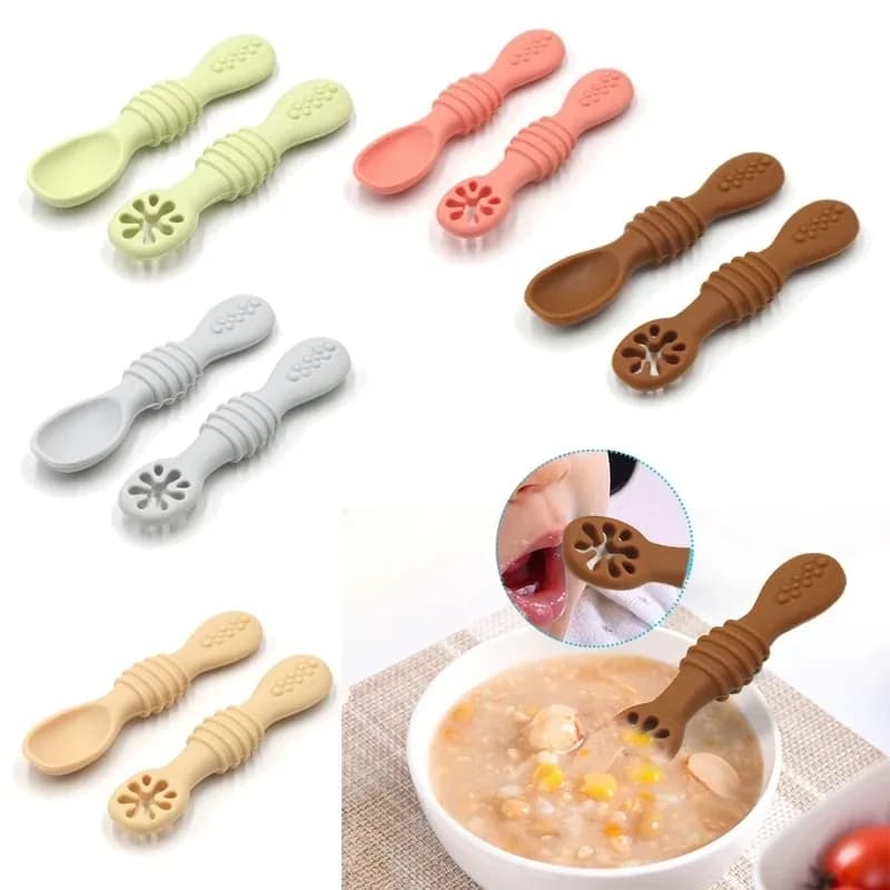 سيليكون الطفل مصاصة سيليكون الطعام لوحة ملعقة الأرز مجموعة لطيف الكرتون الأطفال
