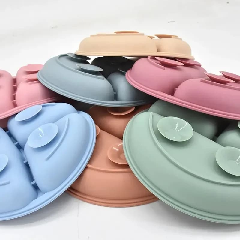 سيليكون الطفل مصاصة سيليكون الطعام لوحة ملعقة الأرز مجموعة لطيف الكرتون الأطفال
