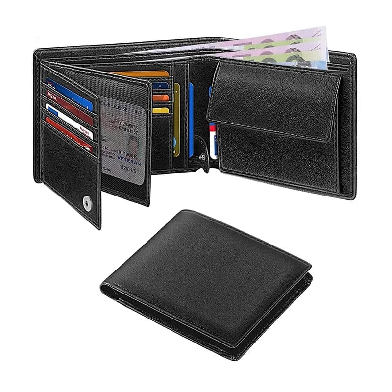 محافظ للرجال محفظة رفيعة متعددة الوظائف RFID مع 15 حاملي لبطاقات الائتمان