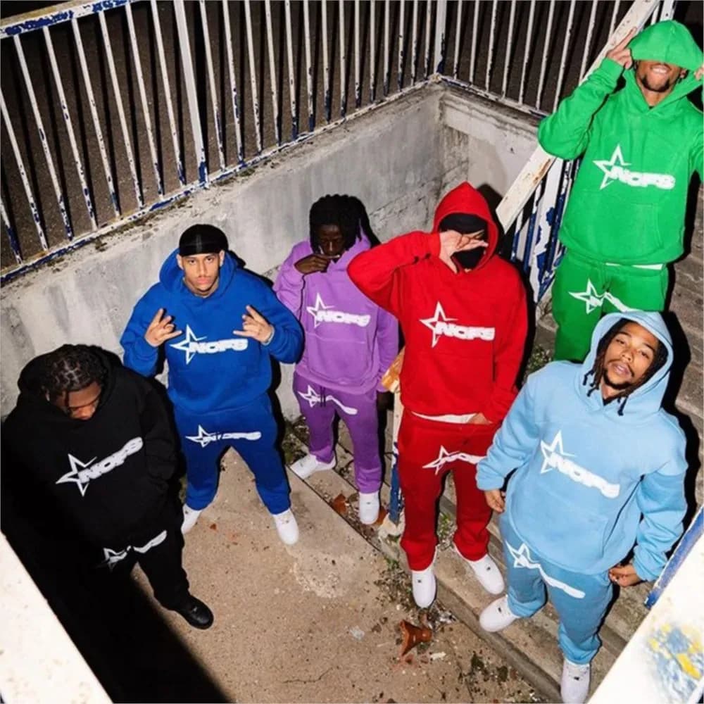 Y2K هوديس الرجال Harajuku الهيب هوب رسالة الجرافيك طباعة بلوزات فضفاضة 2024