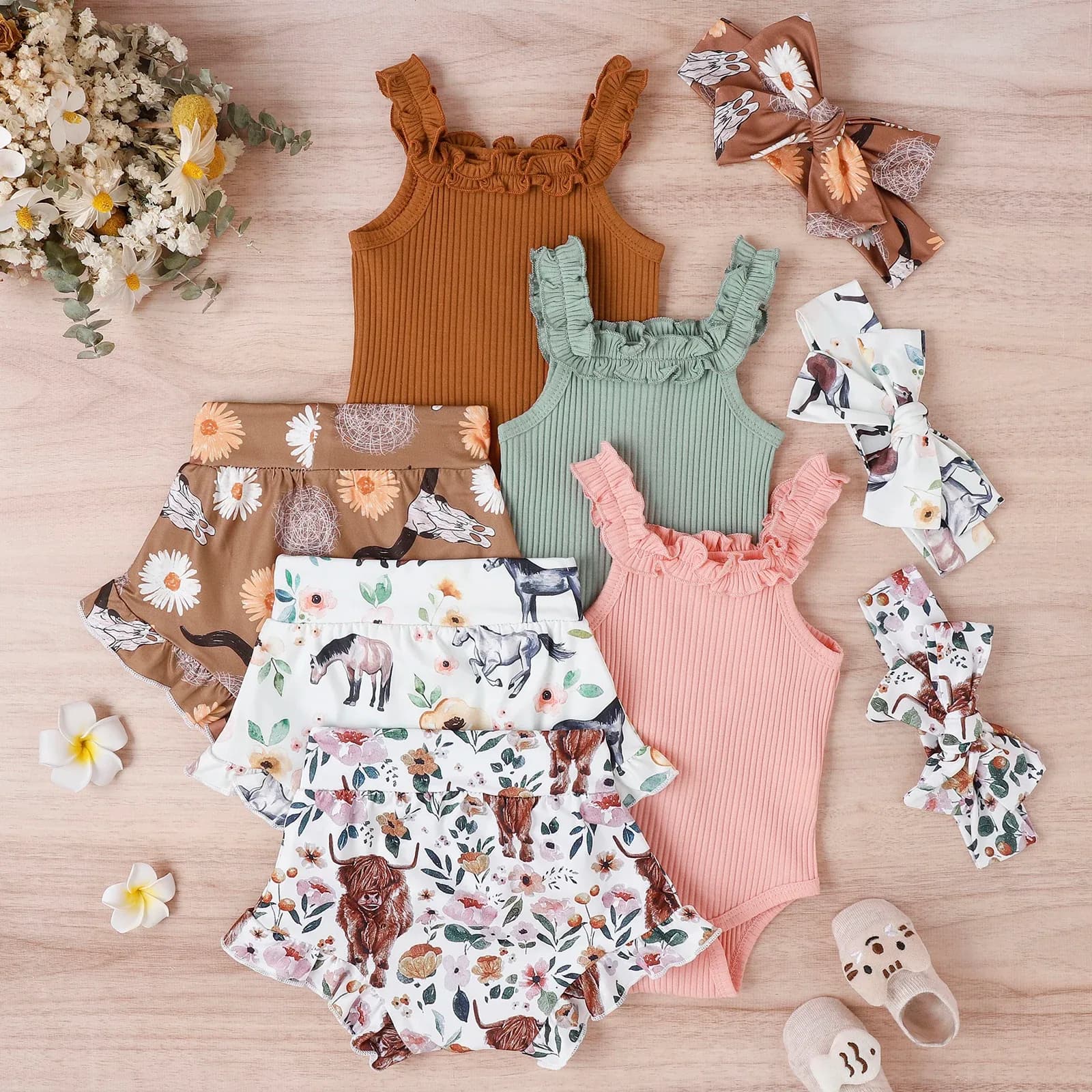Citgeett Summer Infant Baby Girl Pants Suit Casual Party Off Shoulder Romper Tops + Print