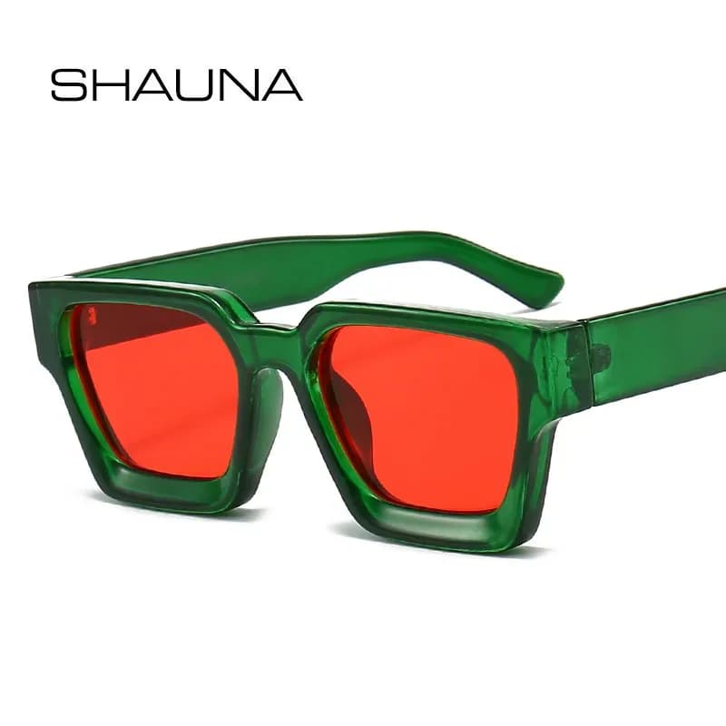 SHAUNA Ins نظارات شمسية مربعة الشكل للنساء ذات ظلال ملونة كلاسيكية للرجال UV400